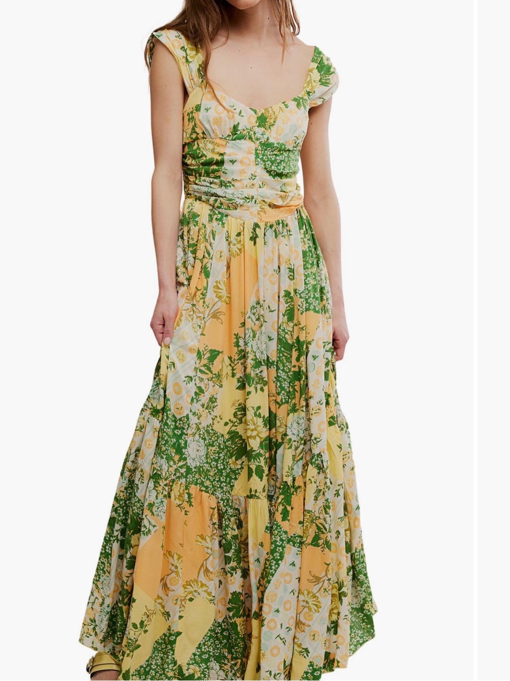 ✨NEW✨Free People Sasha Maxi Dress Floral
Mesh Small Lemon Yellow